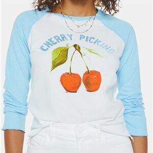 MOTHER The Sporty Concert Cherry Picking Graphic Baseball T-Shirt
